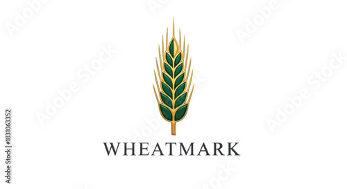 Elegant Wheat Grain Logo Design Symbolizing Agriculture, Organic Food, and Healthy Harvest