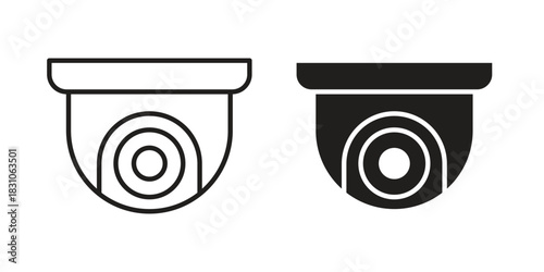 CCTV icon. Outline, Glyph and Filled Outline Style
