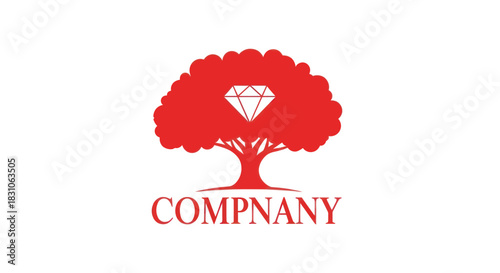 Red Tree and White Diamond Logo Symbolizing Growth, Value, and Enduring Success