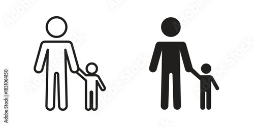 Child custody icon. Outline, Glyph and Filled Outline Style