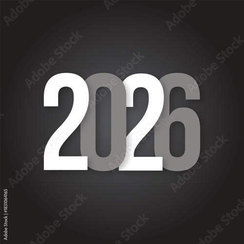 2026 numbers with shadow effect on dark background