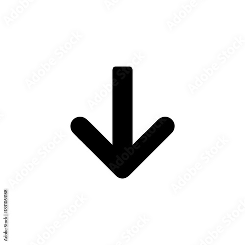 Down arrow icon vector graphic illustration download symbol sign direction pointer navigation ui design