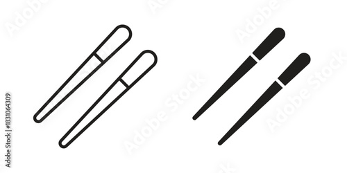 Chopsticks icon. Outline, Glyph and Filled Outline Style
