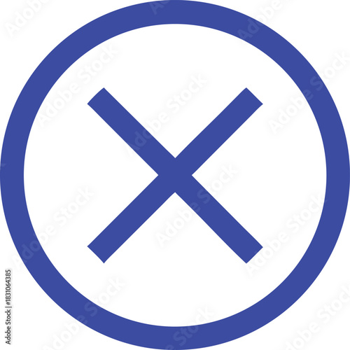Vector blue line art of a cancel icon.eps