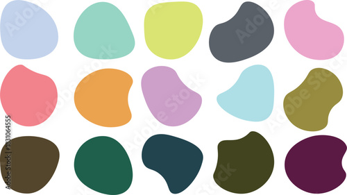 Assortment of Colorful Organic Shapes blob form