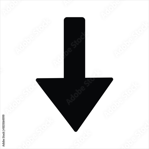 Black downward pointing arrow icon down arrow direction
