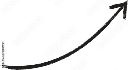 Black Arrow Pointing Upwards on White Background vector