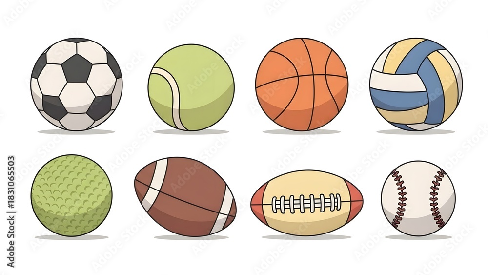 Obraz premium A diverse collection of sports balls, each representing a unique game. 