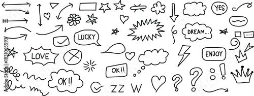Collection of Hand Drawn Doodle Elements hand-drawn