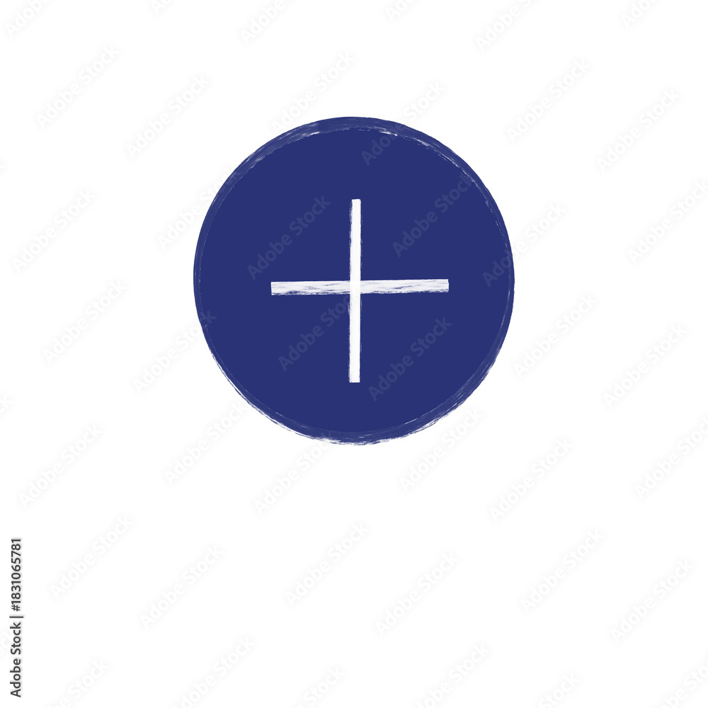 Obraz premium plus sign icon on blue transparent background symbolizing addition or add, positivity, or interface action
