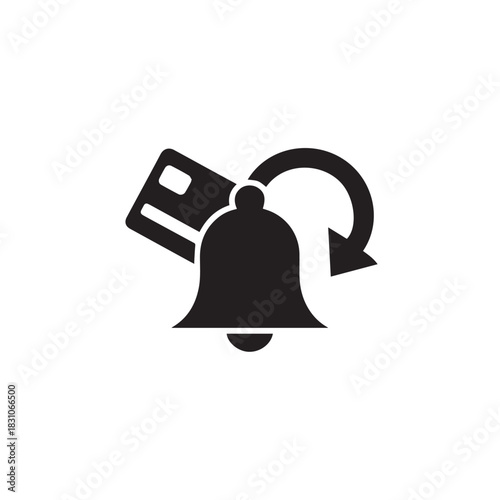 Payment reminder icon isolated on white background for financial transactions