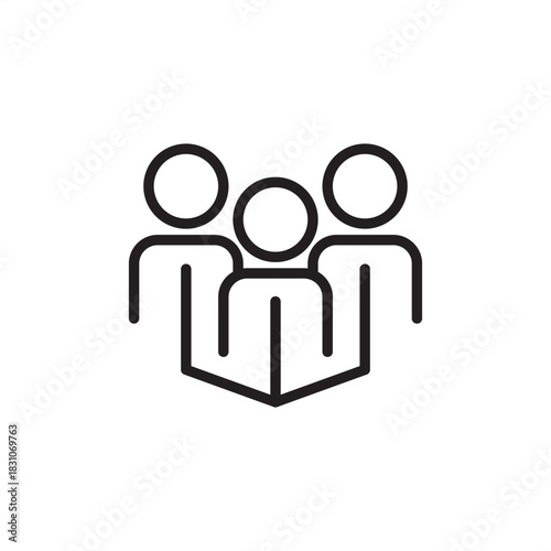 Team building icon symbolizing group cohesion, professional development, and collaborative strength, representing organizational development, teamwork activities, staff training, and workforce unity.