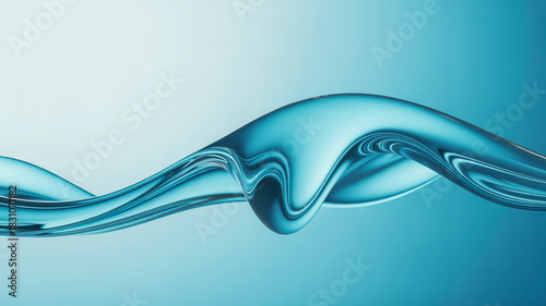 Abstract blue water wave flowing and rippling