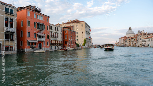 Vaporetto on Grand Canal with Basilica di Santa Maria