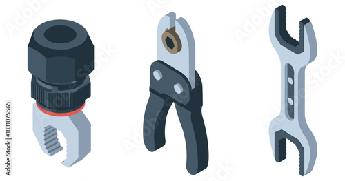 Cold water faucet handle repair set illustration