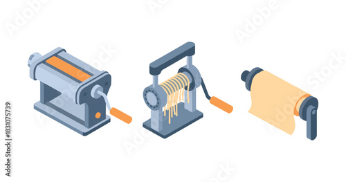 Isometric pasta making machines: roller, extruder, and dough sheeter