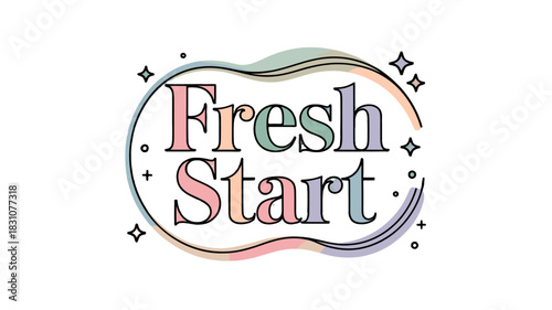 Fresh Start sign with abstract illustration.