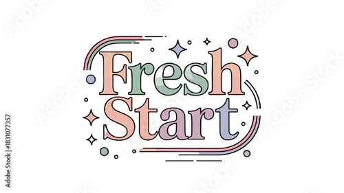A vibrant Fresh Start design with soft pastel colors and decorative elements.