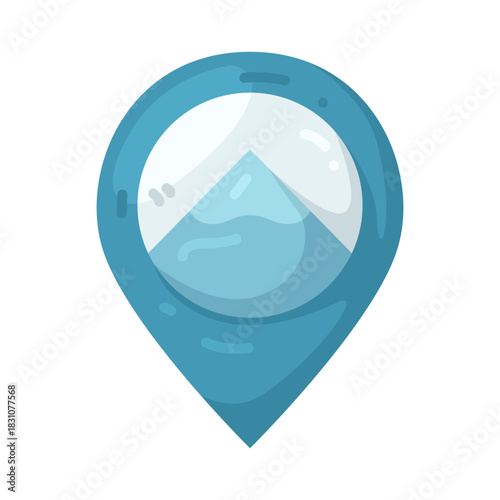 Illustration of Mountain in Location Pin