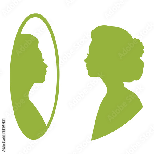 Woman's Silhouette Reflection