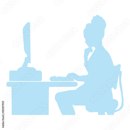 Woman Working At Computer