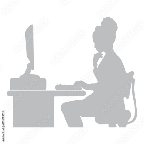 Woman Using Computer