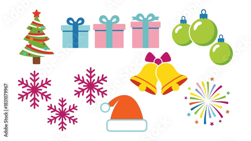 Festive Holiday Assemblage: A collection of meticulously arranged holiday-themed ornaments, presents, and festive accents that evoke a sense of cheer. 