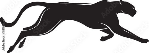 Running Cheetah Silhouette – Fast Leaping Wild Cat Vector Logo