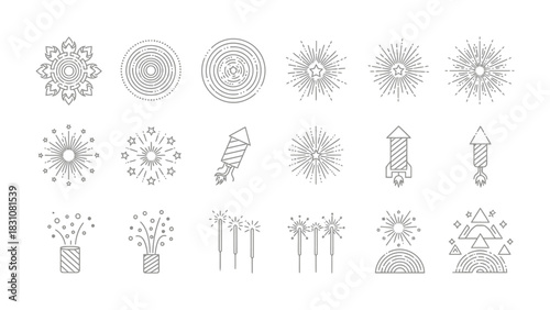 Fireworks and Mandala Collection: A stylized array of fireworks and mandala designs, perfect for adding a touch of festive flair to your creative projects.
