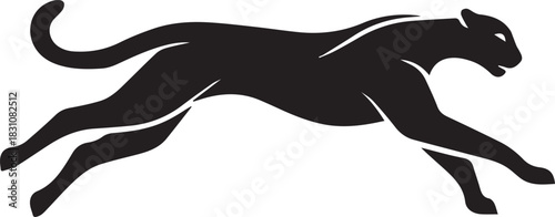 Running Cheetah Silhouette – Fast Leaping Wild Cat Vector Logo