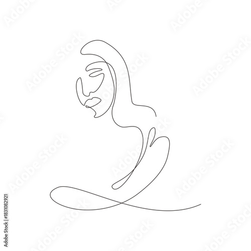 Ultra minimal abstract women continuous line art