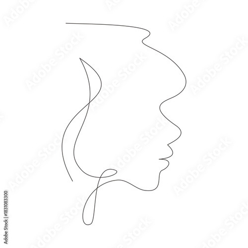 Ultra minimal abstract women continuous line art