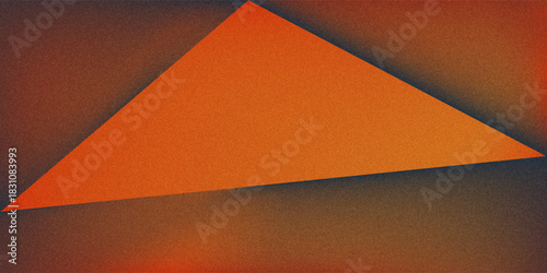 Fiery red brown burnt orange copper black abstract background. Geometric shape. Color gradient. 3d effect. Noise rough grungy grain. Neon light metallic. Design. Template. Web banner. Wide. Panoramic.