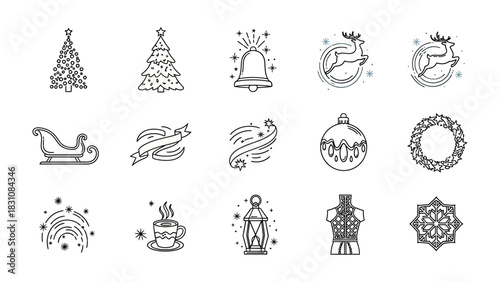 Holiday Cheer: A delightful array of festive icons embodies the magic of the season, creating a captivating visual symphony.