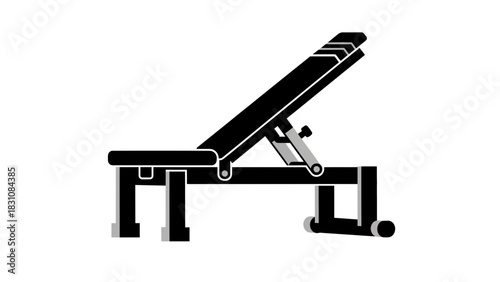 Modern fitness equipment for intense workouts, this adjustable weight bench represents strength training and a healthy lifestyle, originally a scalable vector graphic