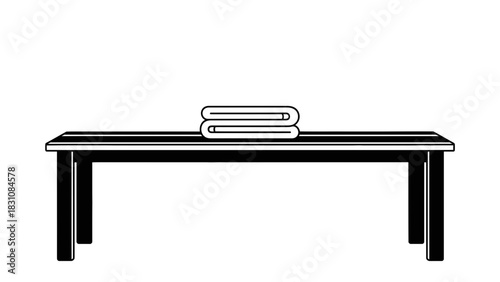 Minimalist Table with Stacked Towels Icon