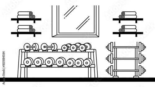 Gym Interior Outline