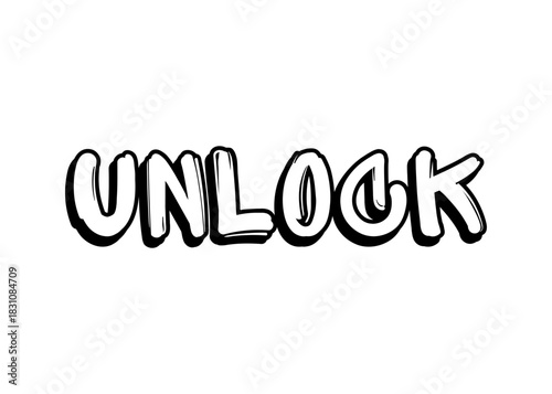 Unlock graffiti word vector font
Vector font word on a white background