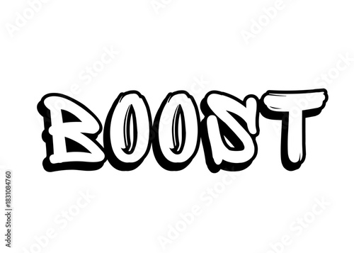 Boost graffiti word vector font
Vector font word on a white background