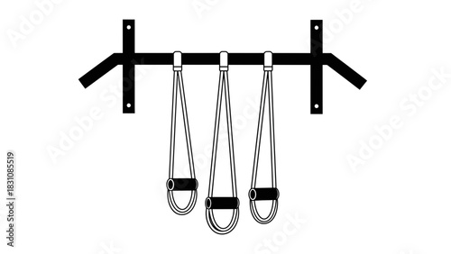 Elevate Your Fitness Routine with a Versatile Pull-Up Bar and Resistance Bands, Perfect for Home Gyms and Strength Training, Originally a Scalable Vector Graphic