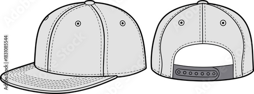 Cap, vector, illustration, sketch, outline, fashion, gear, durable, ergonomic, structured, silhouette, layout, equipment, design, protection, accessory, adjustable, snapback, brim, panel, strap