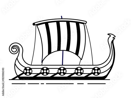 Authentic Viking Warrior Drakkar Ship