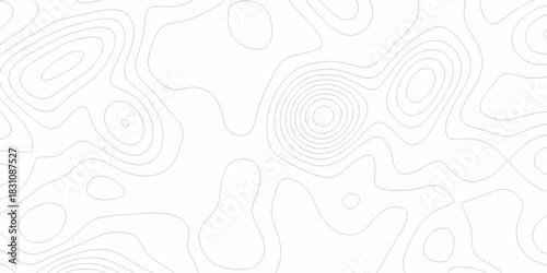 Seamless vector topographic map background. Contour elevation topographic and textured Background of geographic grid for hiking and mountain sports. Abstract black and white topographic contours lines