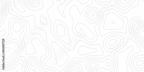 Seamless vector topographic map background. Contour elevation topographic and textured Background of geographic grid for hiking and mountain sports. Abstract black and white topographic contours lines