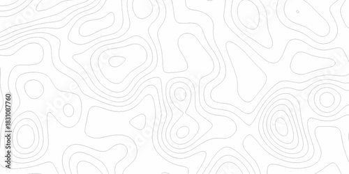 Seamless vector topographic map background. Contour elevation topographic and textured Background of geographic grid for hiking and mountain sports. Abstract black and white topographic contours lines
