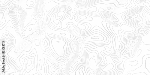 Seamless vector topographic map background. Contour elevation topographic and textured Background of geographic grid for hiking and mountain sports. Abstract black and white topographic contours lines