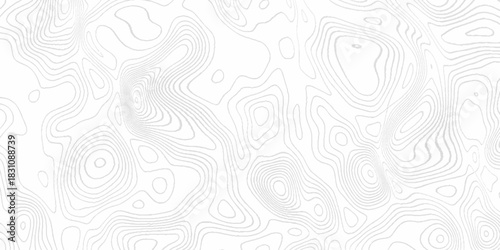 Seamless vector topographic map background. Contour elevation topographic and textured Background of geographic grid for hiking and mountain sports. Abstract black and white topographic contours lines