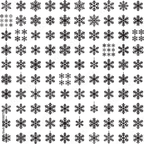 Snowflake silhouette isolated on white background