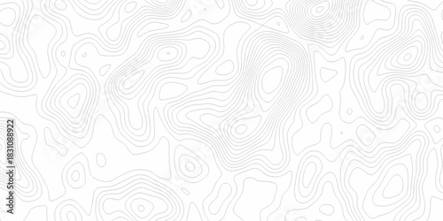 Seamless vector topographic map background. Contour elevation topographic and textured Background of geographic grid for hiking and mountain sports. Abstract black and white topographic contours lines