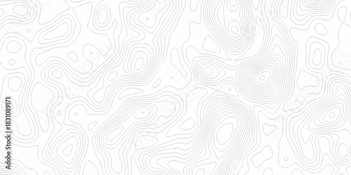 Seamless vector topographic map background. Contour elevation topographic and textured Background of geographic grid for hiking and mountain sports. Abstract black and white topographic contours lines